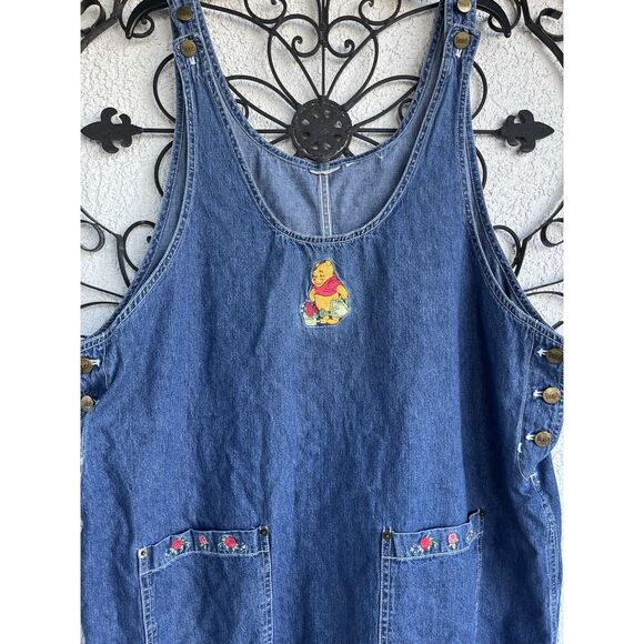 Vintage Disney Winnie The Pooh Denim Apron Dress - Large - Blue - Picture 2 of 6